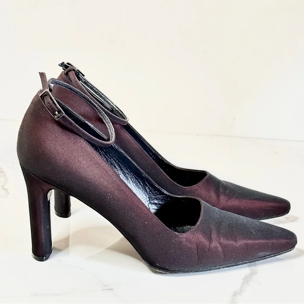 Enzo Angiolini Pump 10N Ankle Strap Pointy Toe Fabric